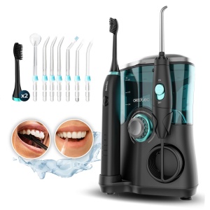 Centrul de ingrijire orala Cecotec Bamba ToothCare Jet Clean. 18W, irigator de 600 ml, 10 setari de presiune, 7 atasamente si periuta de dinti electrica cu 5 moduri