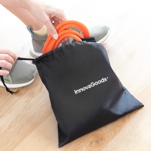 Centura Fitness InnovaGoods cu Benzi de Rezistenta, 40 lb, NegruPortocaliu - Img 7