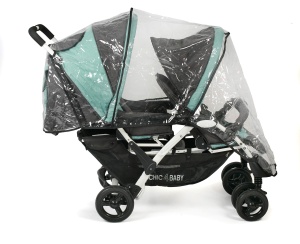 CHIC 4 BABY - Carucior Sibling DUO cu landou si husa de ploaie, Carucior Sibling pentru doi copii, carucior twin, carucior twin, carucior tandem, carucior tandem, carucior, menta melange - Img 5