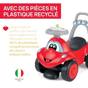 Chicco Billy Walk&Ride Eco+, Primii pasi, Dispozitiv de mers si calarie 2 in 1, Asamblare usoara, Ghidon ergonomic, Roti late, cu zgomot si lumini de conducere, Plastic reciclat, 12-36 luni, Rosu - Img 10