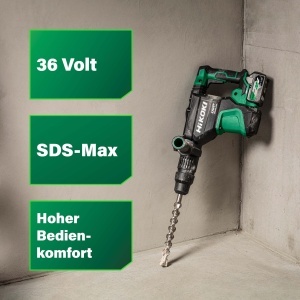 Ciocan rotopercutor HiKOKI DH3640DA, 36V, 9.0 J, SDS-max - Img 2