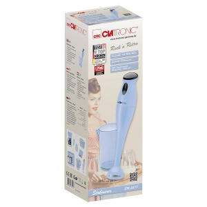 Clatronic Blender de mana/Blender de mana/Blender de mana/Blender SM 3577; Cutit de impact din otel inoxidabil; pentru smoothie, piure de dovleac, terci pentru bebelusi, milkshake; cu ulcior de blender (500 ml); 180 wati; albastru - Img 6