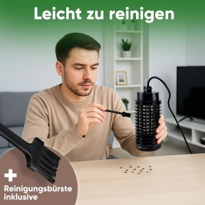 Clatronic(r) Insect Killer Electric | Capcana pentru tantari zi si noapte | pentru pana la 50mp | Lampa pentru tantari fara substante chimice sau parfumuri | Capcana electrica pentru muste cu perie de curatare | Capcana de lumina ISL 3823 - Img 6