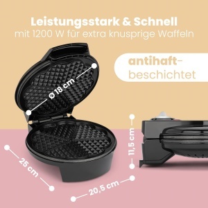 Clatronic WA 3491 Waffle Maker Negru Placi Antiaderente Diametru 18 cm - Img 4