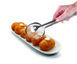 Cleste multifunctional Metaltex 204104010 3 in 1 inox pentru prajit si scurs alimente - Img 3