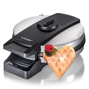 Cloer 1898 Waffle Iron Professional, acoperire dubla rezistenta la zahar, potrivita pentru uz comercial, vafe cu inima mare 16,5 cm O, 950 W - Img 1
