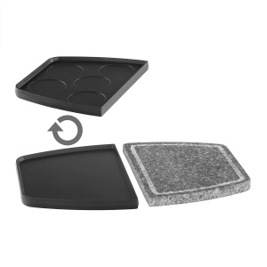 Cloer 6435 Raclette cu piatra naturala, 1200 W, 8 tigai antiaderente pentru raclette, farfurie despicata - Img 7