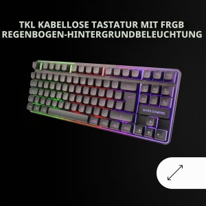 Combo Gaming Mars MCPWTKL, Tastatura TKL cu RGB, Maus Wireless 3200 DPI, Negru - Img 3