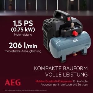 Compresor de aer AEG KL6, 6 L, 1,5 CP, 56 dB - Img 2