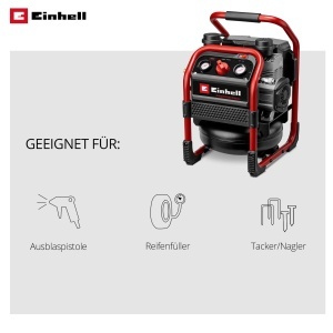 Compresor mobil Einhell SILENZZO 18160 8 bar 6L Pompa fara ulei - Img 5