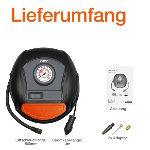 Compresor portabil OSRAM TYREinflate 200, 12V, umflare rapida pentru anvelope - Img 2