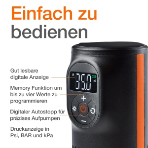 Compresor portabil OSRAM TYREinflate 2000, reincarcabil, cu USB, design compact - Img 7