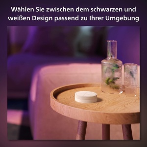 Comutator Philips Hue Tap pentru sisteme de iluminat Hue, Dimmer inteligent pentru controlul luminilor, Comutator de lumina fara fir fara instalare, alb - Img 4