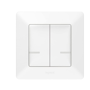 Comutator wireless Legrand Valena Life cu 2 butoane, culoare Ultraalb