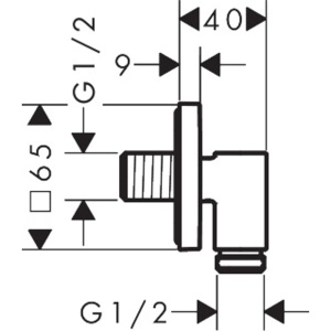 Conector dus hansgrohe FixFit Fine E, crom, cu retur de apa, universal - Img 5