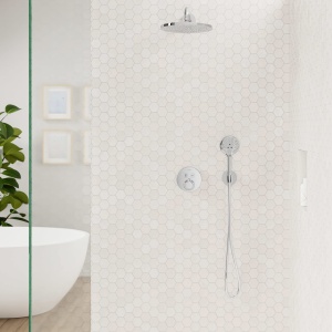 Conector perete cu suport pentru dus hansgrohe FixFit S, crom, cu sistem de prevenire a refluxului - Img 3