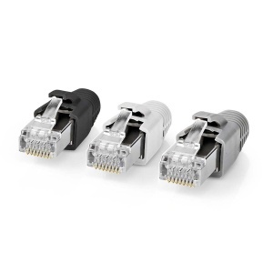 Conector RJ45 Nedis CCBW89390GY pentru cablu CAT7 FTP, 10 bucati, culoare gri - Img 2