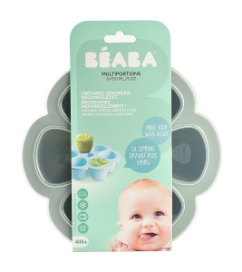 Containere pentru alimente Beaba, 6 compartimente, 150 ml, silicon, verde salvie - Img 2