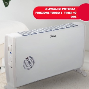 Convector electric Ardes AR4C05T 17002000W cu timer 24h si termostat, grialb - Img 5
