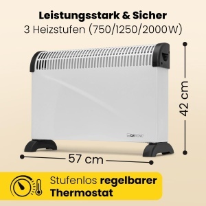Convector electric Clatronic KH 3077 N, 2000 W, 3 trepte de incalzire - Img 3