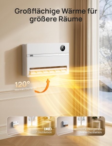 Convector electric Dreo 2000W cu telecomanda si aplicatie, 120 oscilatie - Img 6