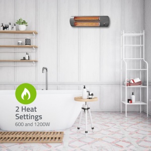 Convector electric Nedis Wandheizung, 1200 W, pentru baie, gri - Img 6