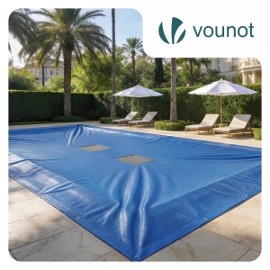 Copertina pentru piscina VOUNOT, 8x14m, impermeabila, rezistenta la mucegai, albastra - Img 2