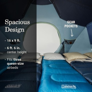 Cort de camping Coleman Skydome XL pentru 10 persoane, 90 blocare lumina, 5 minute montare - Img 4