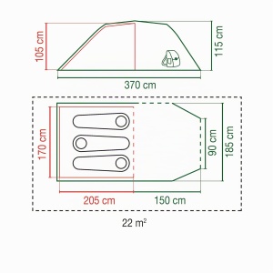 Cort pentru camping Coleman Cortes 3, 3 persoane, compact, rezistent la apa, albastru - Img 3