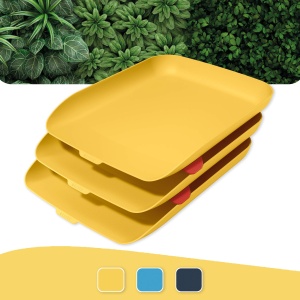 Cos de Birou Leitz A4, Set 3 Bucati, Culoare Galben, Design Ergonomic - Img 2