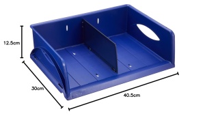 Cos de birou Leitz Sorty 52300035, A4 Maxi, albastru, cu 3 compartimente - Img 11
