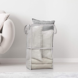 Cos de depozitare pliabil Rayen, multifunctional, 62 x 30 x 30 cm, gri - Img 5