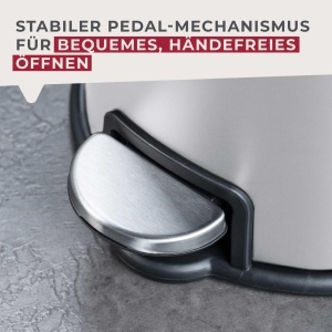 Cos de gunoi FACKELMANN MILANO 3L Alb mat, cu capac, pentru baie si WC - Img 3