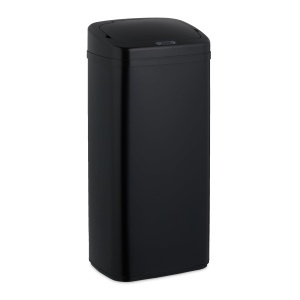 Cos de gunoi Relaxdays cu senzor, 40l, negru, cu suport pentru saci