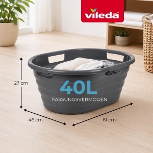 Cos de rufe pliabil Vileda 40 L, 4 manere, gri - Img 3