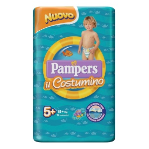 Costum de baie Pampers, 20 scutece, marimea 5 (15 kg), elastic