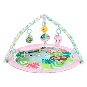 Covor de activitati Bright Starts Rosy Regenwald design jungla, 7 jucarii incluse