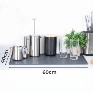 Covoras de bucatarie Vileda 40x60cm silicon alimentar antiderapant rezistent la caldura gri inchis - Img 2