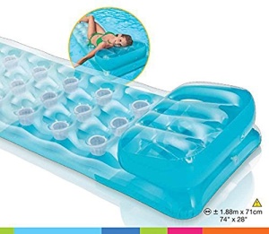 Covorase de moda cu 18 buzunare Intex 58890EU - Covorase de aer - Verde/Roz/Portocaliu - 188 x 71 cm - Culori asortate - Img 4