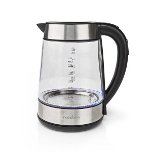 Cratita electrica Nedis 1.7L, 2200W, sticla transparenta
