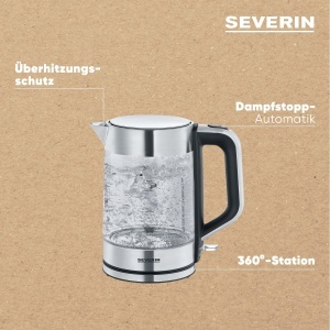 Cratita electrica Severin 1,7L, 2200W, inox si sticla - Img 4