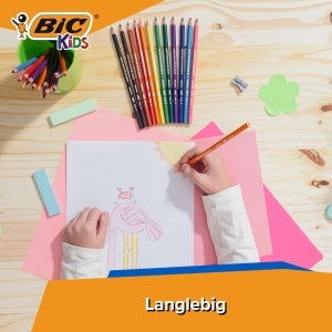 Creion colorat BIC Kids ECOlutions Evolution, 24 culori, bruchsicher, fara lemn - Img 3