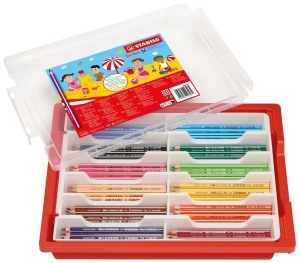 Creion colorat STABILO Trio dick, forma ergonomica, 24 culori