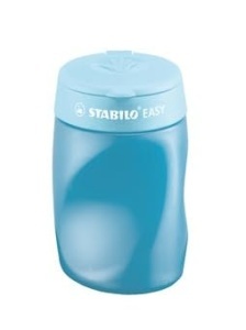 Creion ergonomic STABILO EASYgraph pentru dreptaci, albastru, cu ascutitor si radiera - Img 3