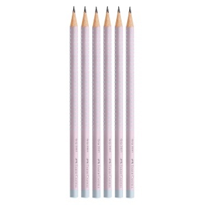 Creion Faber-Castell Grip 2001 B, set 6 bucati, culoare Blushing Sky