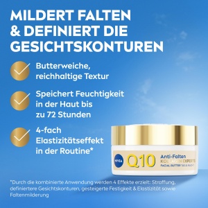 Crema faciala NIVEA Q10, 50 ml, cu colagen, anti-aging, hidratare intensa - Img 4