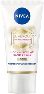Crema pentru maini NIVEA Luminous 630 LSF15, 50 ml, anti-pigmentare, hidratanta