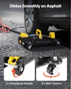 Cric hidraulic VEVOR VL-80015, 1.5 t, inaltime 13-31 cm, galben negru - Img 6
