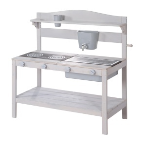 Cucina de joaca pentru copii roba Matschkuche, 88 cm, din lemn, gri