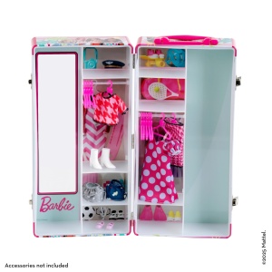 Cufar de haine Theo Klein Barbie cu accesorii, multicolor, pentru 2 papusi - Img 4